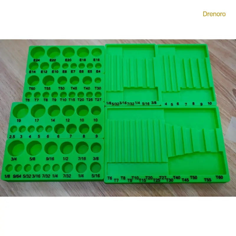 87-Piece Bit Socket Organizer Tray – Compatible with Harbor Freight Set