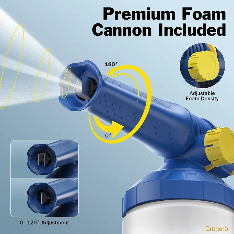 5-in-1 Pressure Washer Gun with Foam Cannon & 5 Spray Nozzles