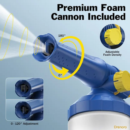 5-in-1 Pressure Washer Gun with Foam Cannon & 5 Spray Nozzles