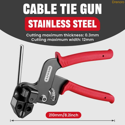 100PCS Stainless Steel Zip Ties & Tensioning Gun Kit – Heavy Duty 200LB Strength