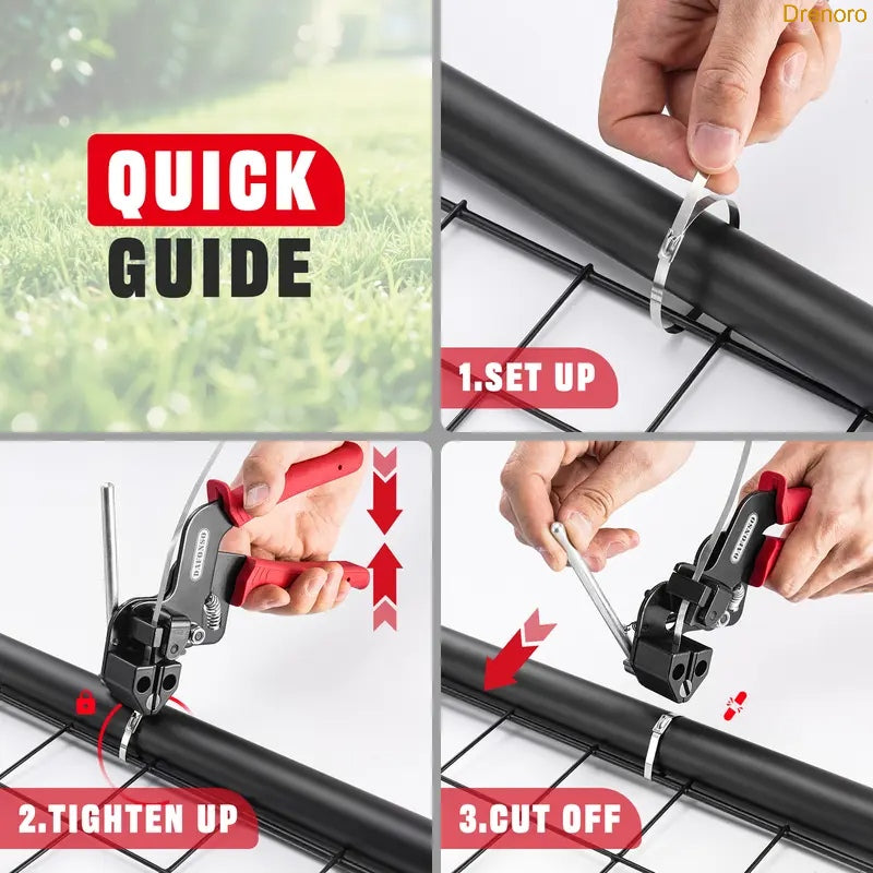100PCS Stainless Steel Zip Ties & Tensioning Gun Kit – Heavy Duty 200LB Strength