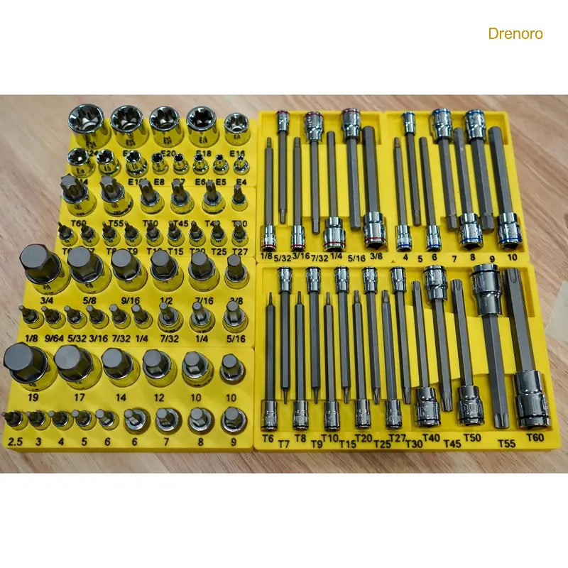 87-Piece Bit Socket Organizer Tray – Compatible with Harbor Freight Set