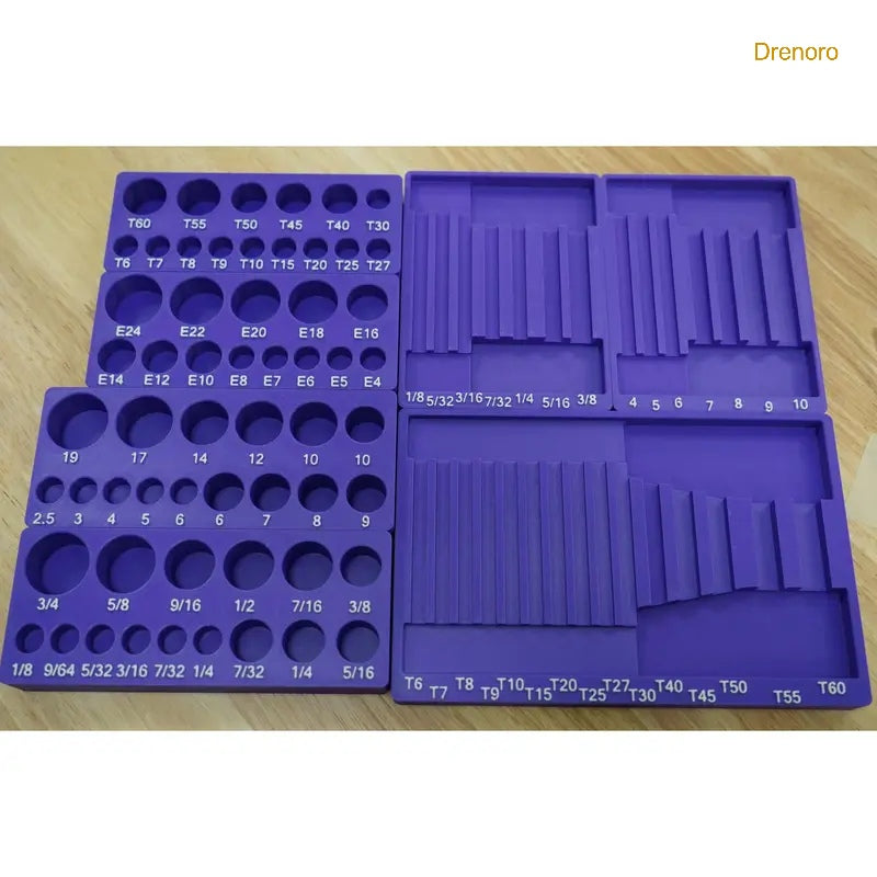 87-Piece Bit Socket Organizer Tray – Compatible with Harbor Freight Set