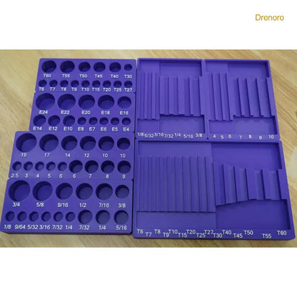 87-Piece Bit Socket Organizer Tray – Compatible with Harbor Freight Set