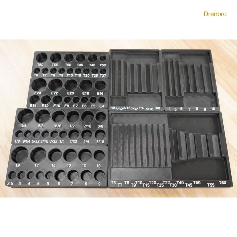 87-Piece Bit Socket Organizer Tray – Compatible with Harbor Freight Set