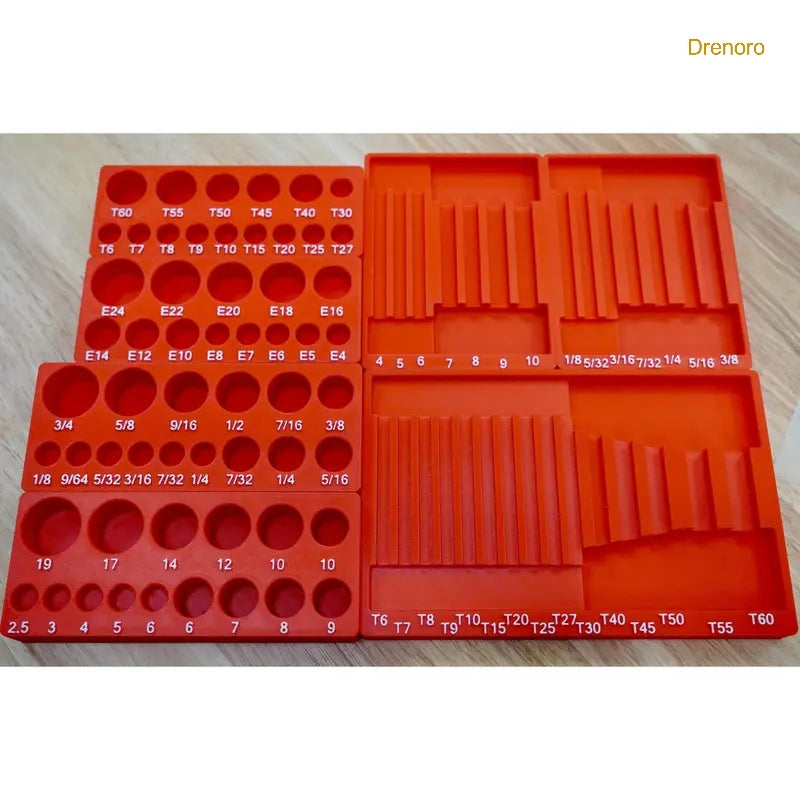 87-Piece Bit Socket Organizer Tray – Compatible with Harbor Freight Set