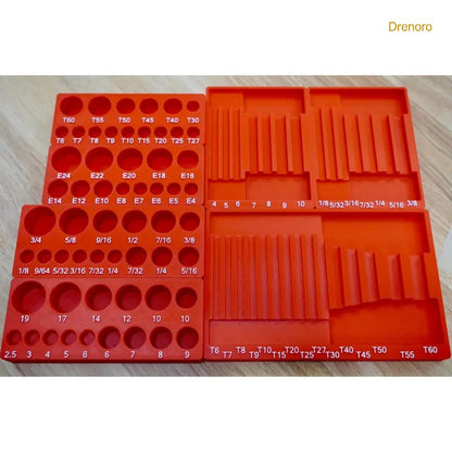 87-Piece Bit Socket Organizer Tray – Compatible with Harbor Freight Set